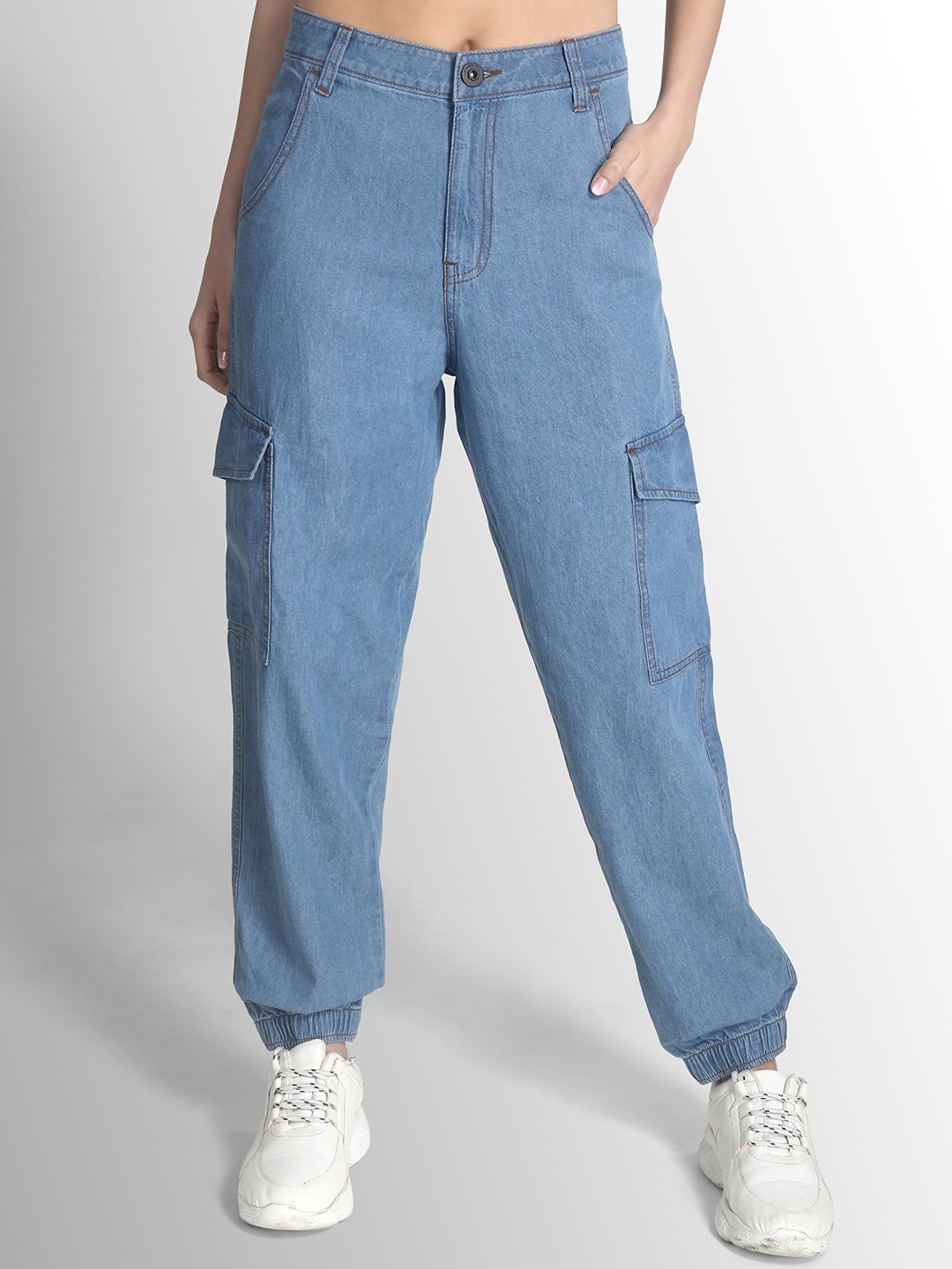 

The Roadster Lifestyle Co Women Mid Cotton Rise Jeans, Blue
