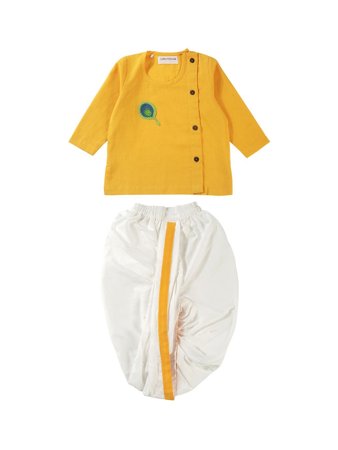 

BAESD Boys Regular Pure Cotton Kurta with Dhoti Pants, Yellow