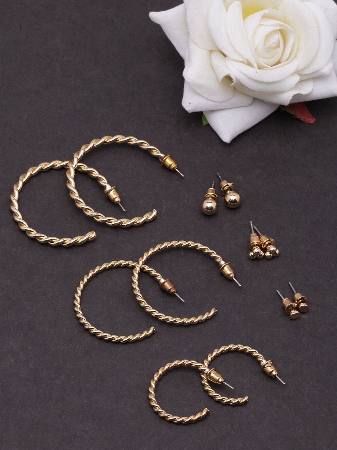 

KPOP Circular Drop Earrings, Gold