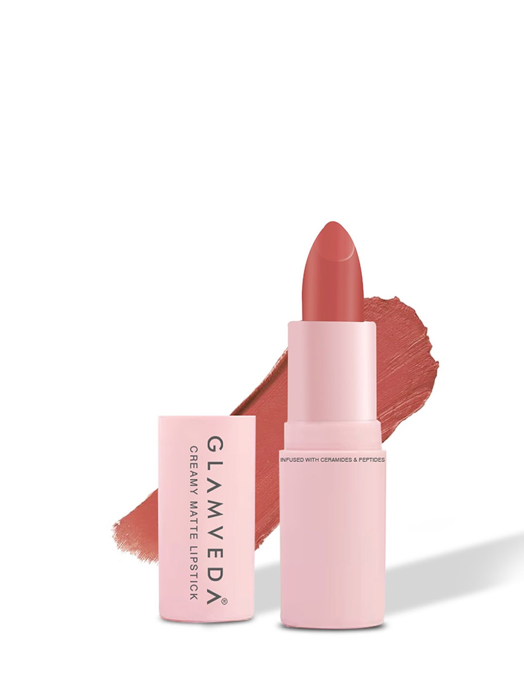 

GLAMVEDA Creamy Matte Long Stay Lipstick with Ceramides - 4.5 g - Peaches - 302, Nude