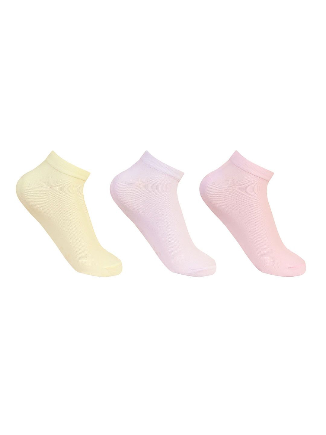 

Bonjour Women Pack Of 3 Asorted Ankle Length Socks, Yellow