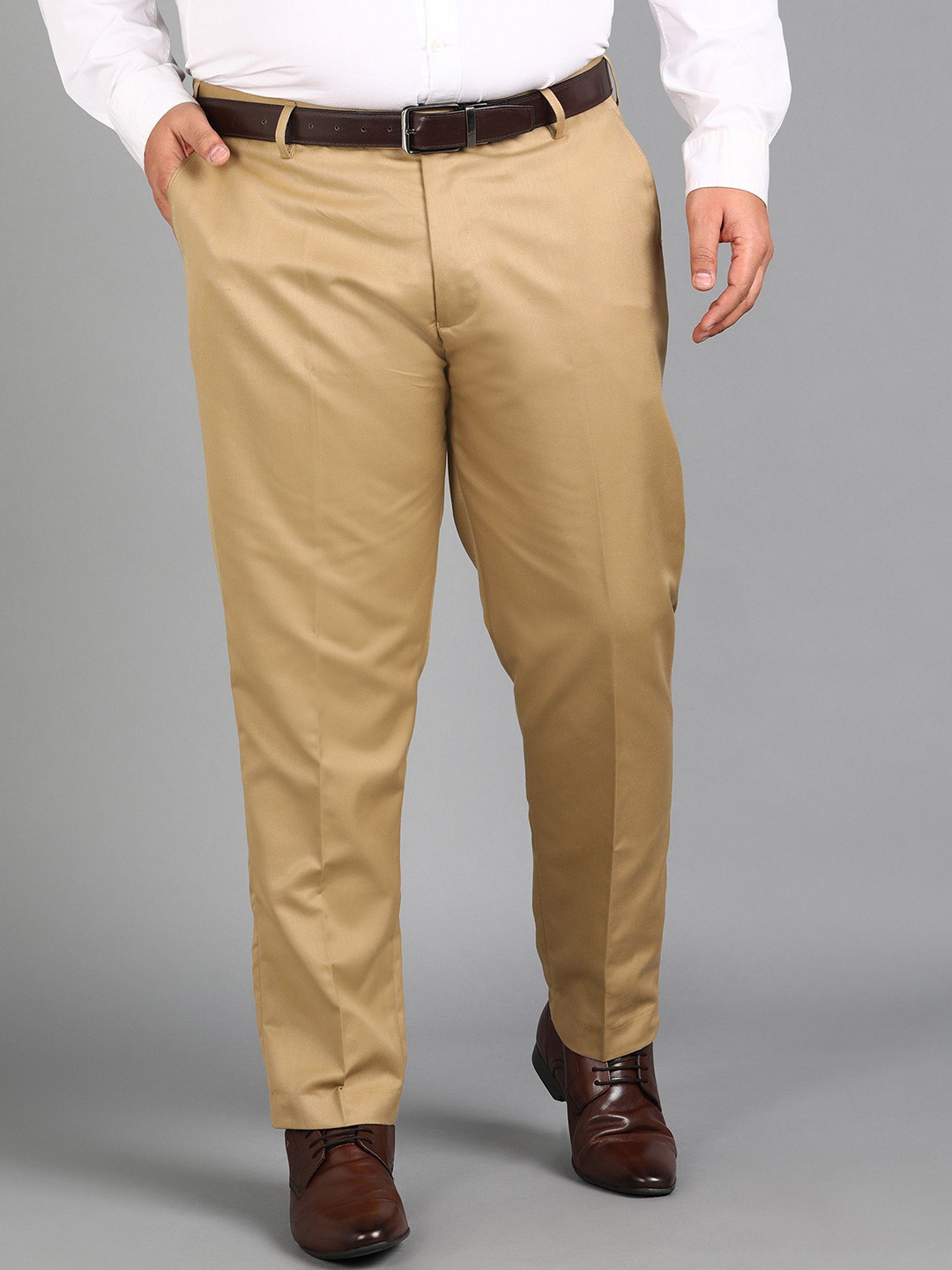 

VEI SASTRE Plus Size Camel Formal Trouser, Camel brown