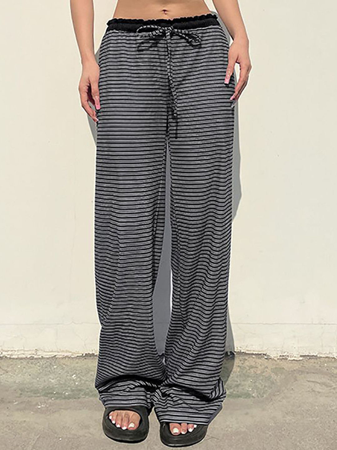 

StyleCast x Revolte Women Straight Fit Easy Wash Pleated Chinos Trousers, Black