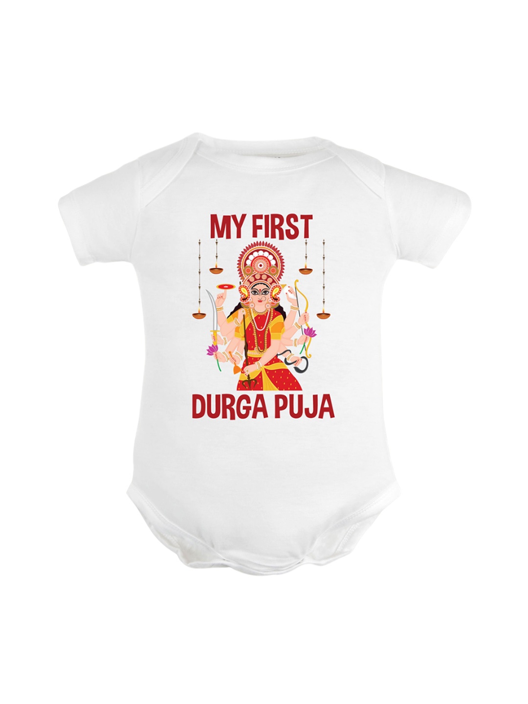 

FFLIRTYGO Infants Printed Pure Cotton Bodysuit, White