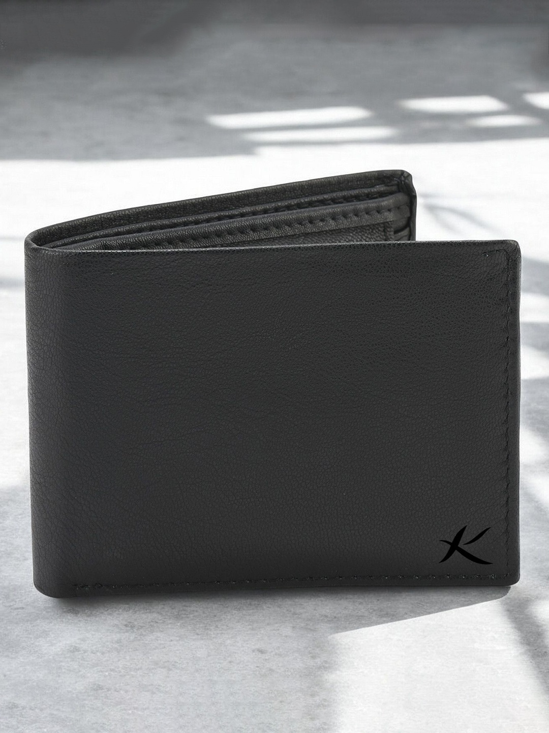 

Kastner Men Textured Two Fold Leather Wallet with RFID Blocking, Black