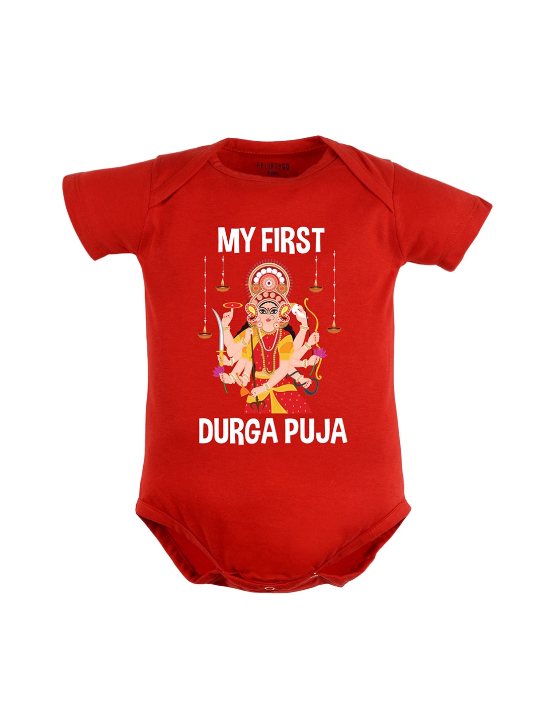 

FFLIRTYGO Infants Printed Pure Cotton Bodysuit, Red