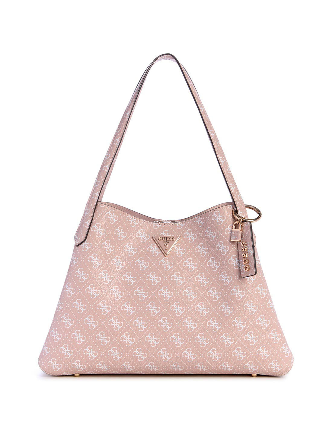 

GUESS Women Printed PU Structured Tote Bag, Pink