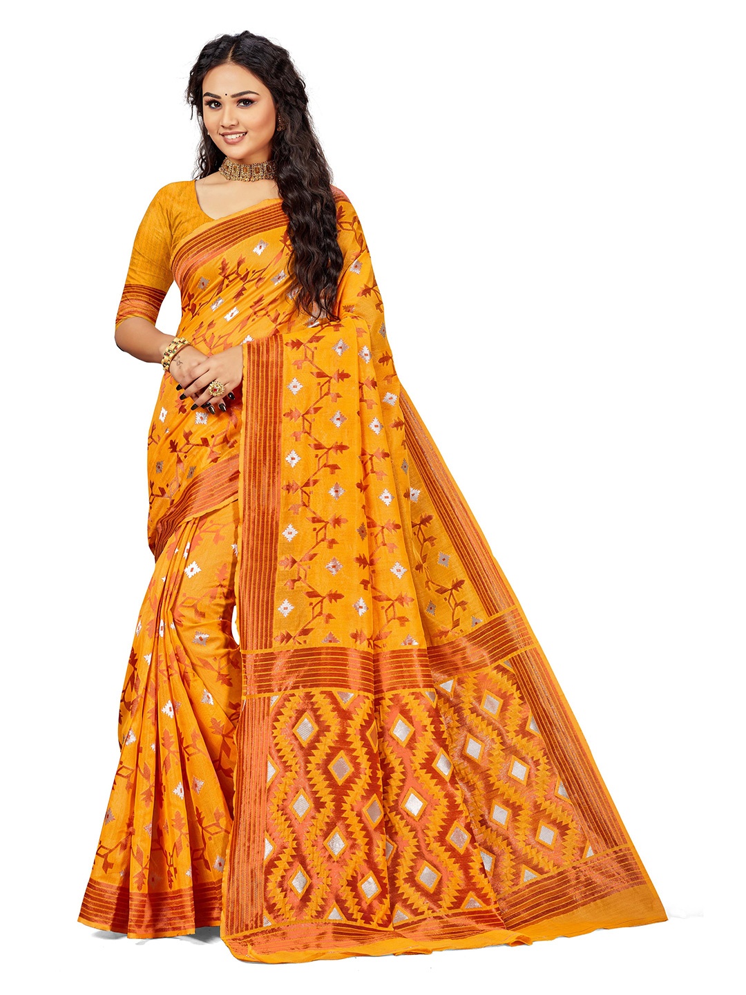 

Maroosh Ethnic Motifs Zari Saree, Gold