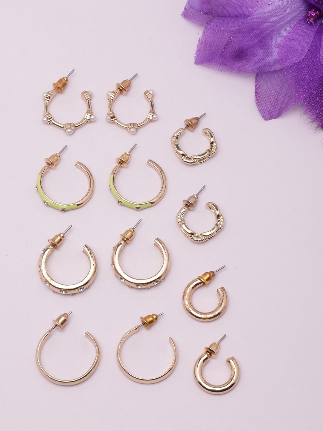 

KPOP Circular Half Hoop Earrings, Gold