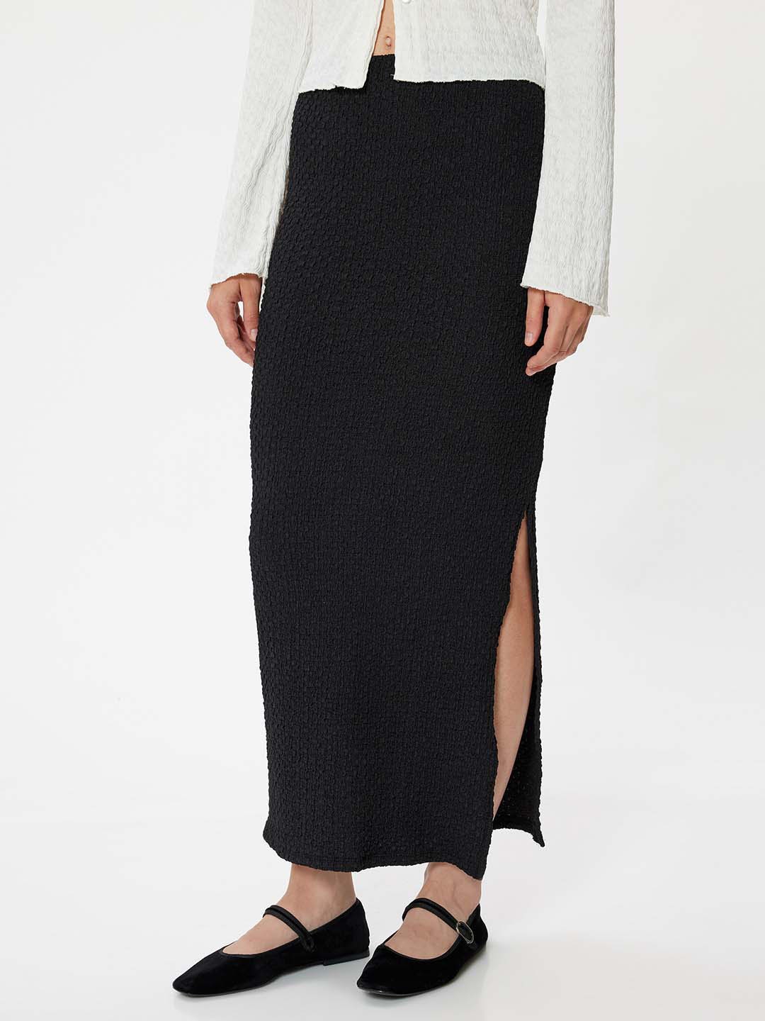 

Koton Women Solid Pencil Midi Skirts, Black