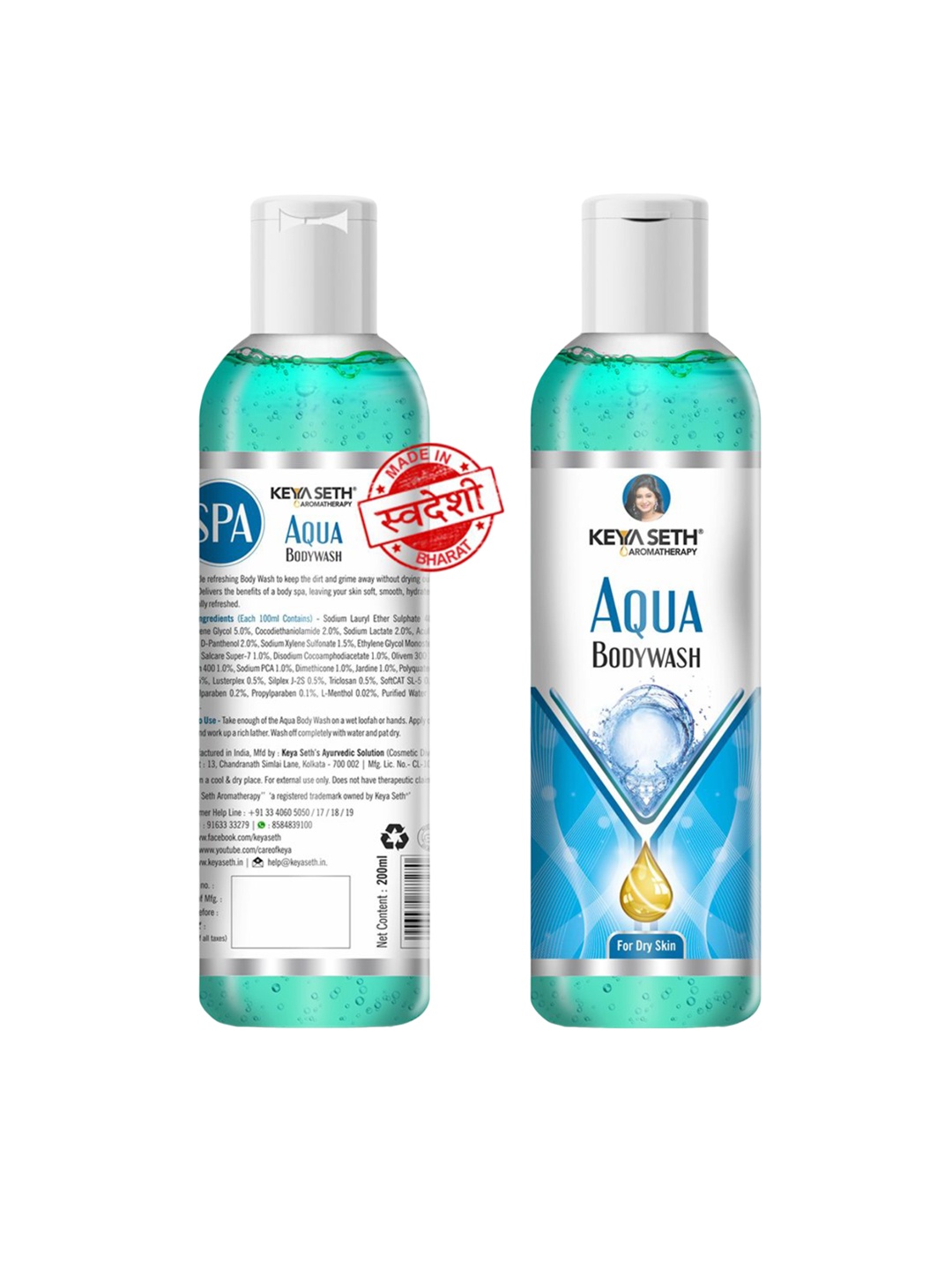 

KEYA SETH Aqua Body Wash For Dry Skin-200 ml, Blue