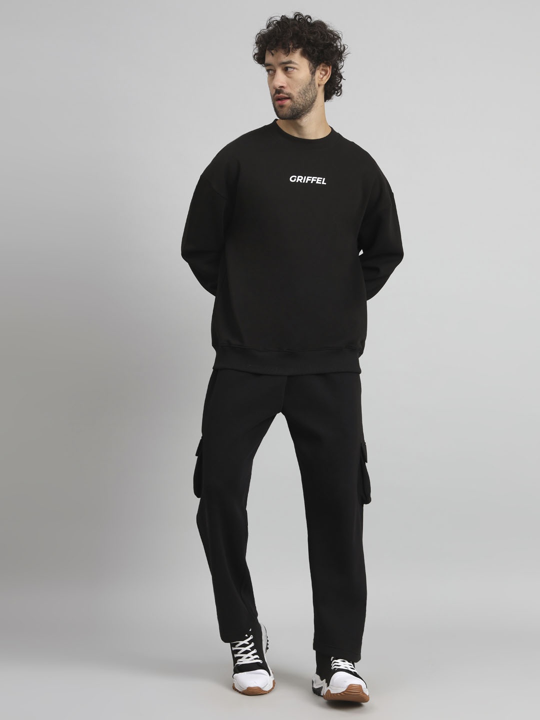 

GRIFFEL Men Printed Tracksuit, Black