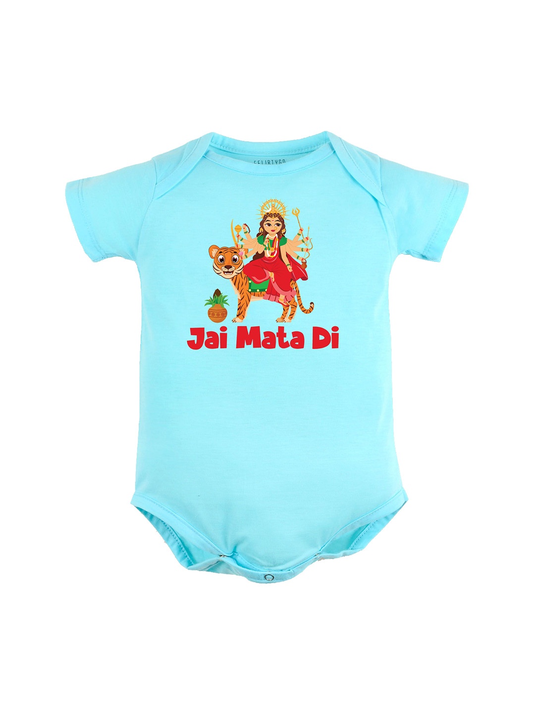 

FFLIRTYGO Infants Printed Pure Cotton Bodysuit, Turquoise blue