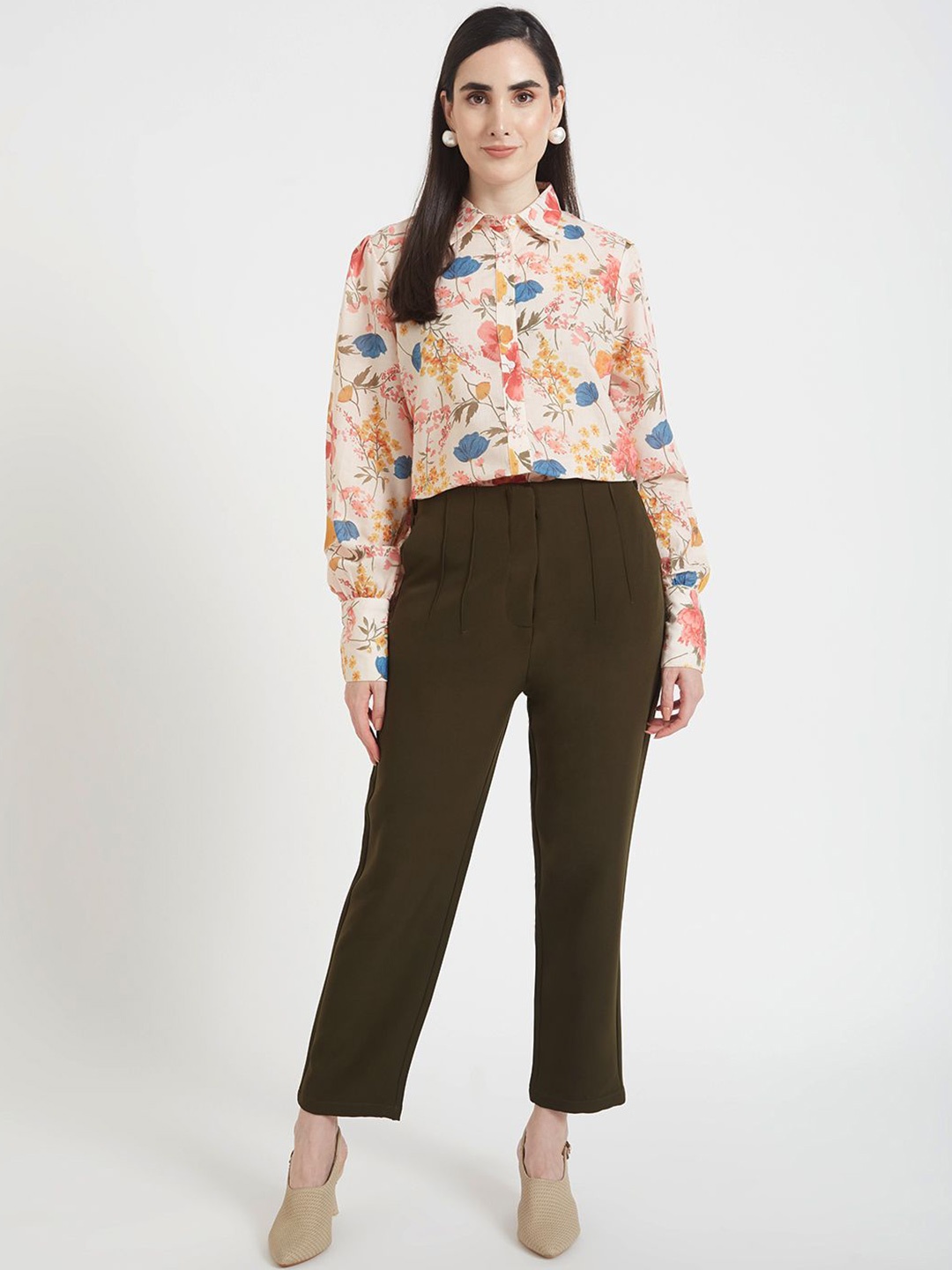 

AMSWAN Women Classic Floral Opaque Printed Casual Shirt, Multi