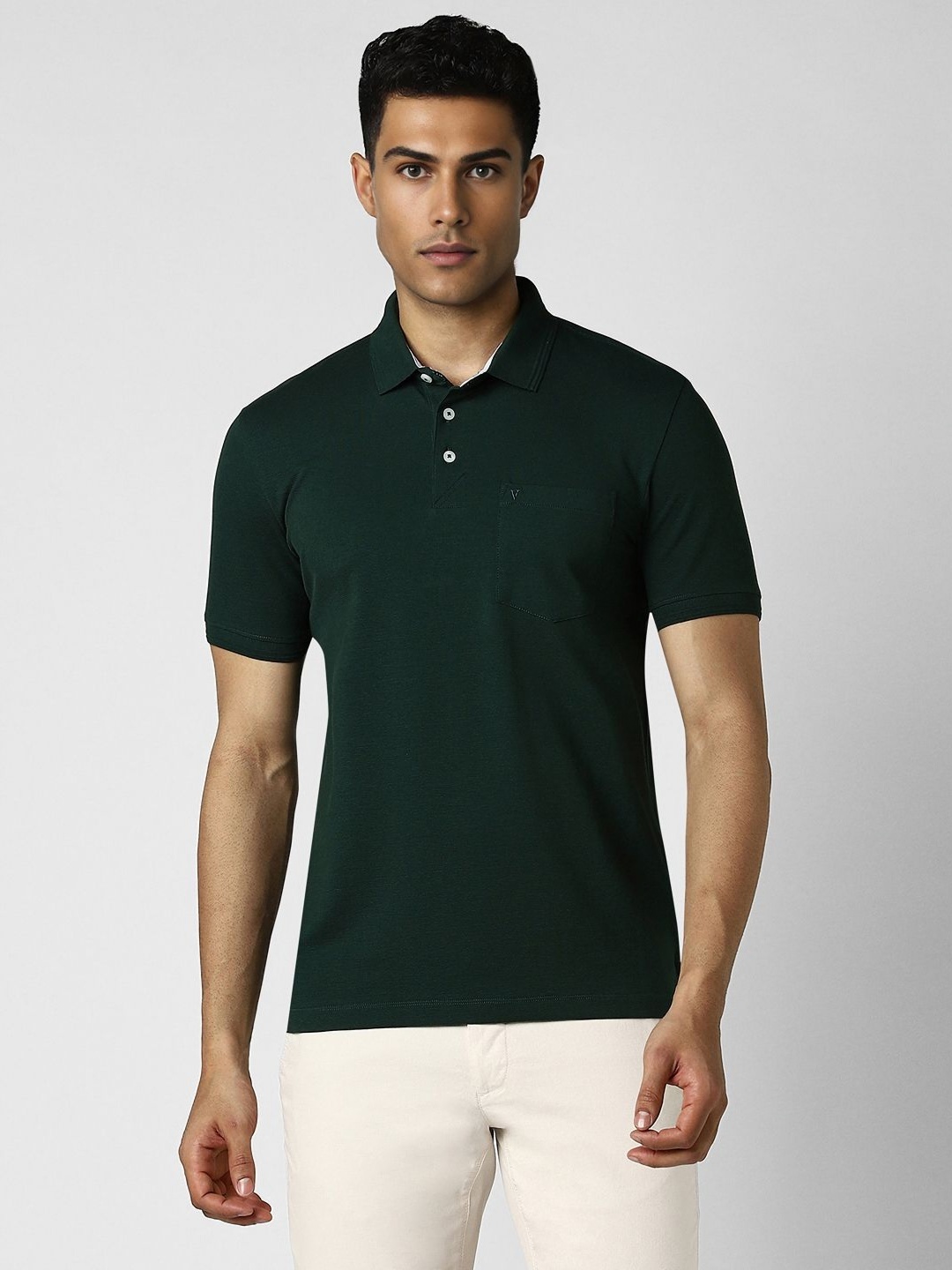 

Van Heusen Sport Men Solid Pure Cotton T-shirt, Green