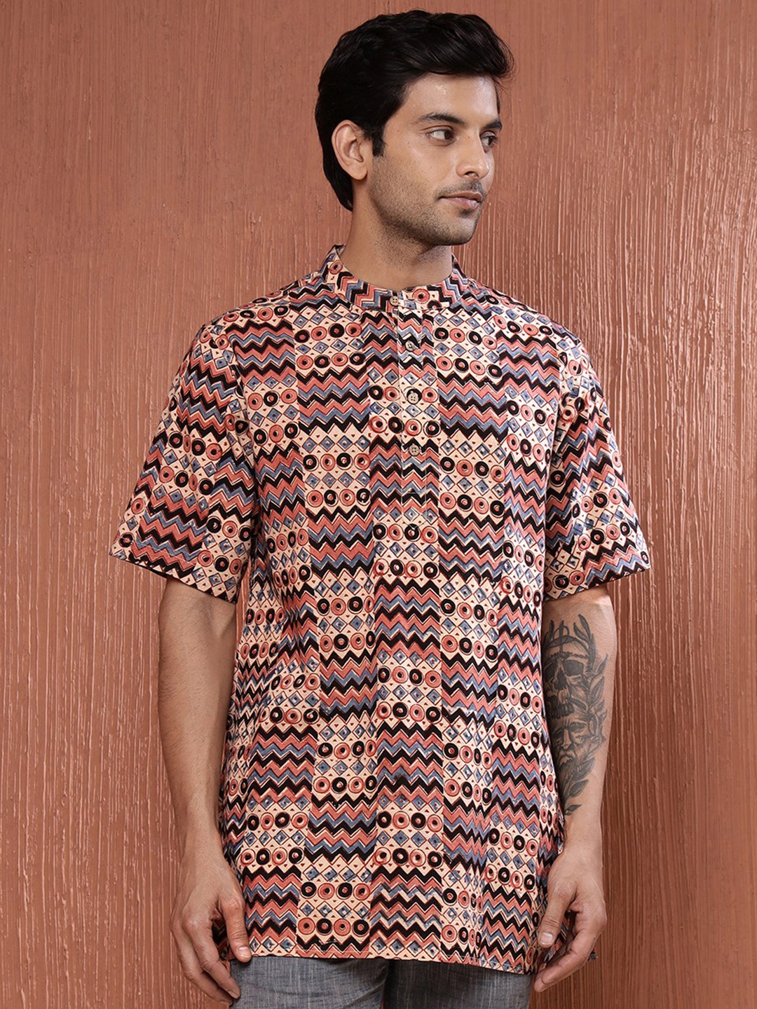 

Fabindia Men Printed Thread Work Kurta, Multi
