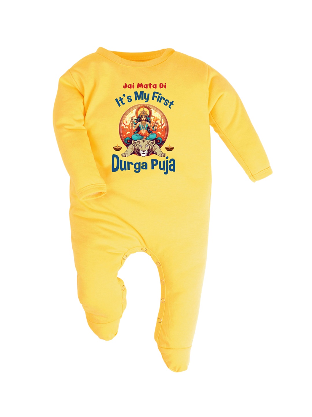 

FFLIRTYGO Infants Printed Cotton Sleepsuits, Yellow