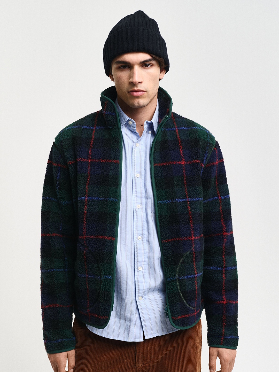 

GANT Men Washed Checked Longline Tailored Jacket, Green