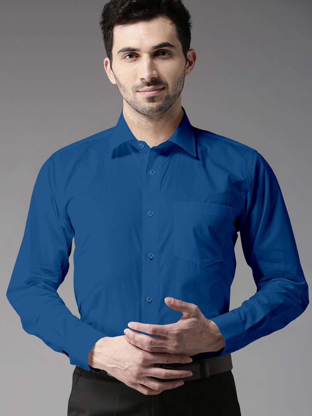 

STUDIO NEXX Men Solid Standard Slim Fit Formal Shirt, Blue