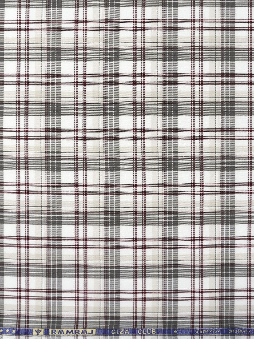 

Ramraj Men Checked Shirt Clothing Fabric, Grey