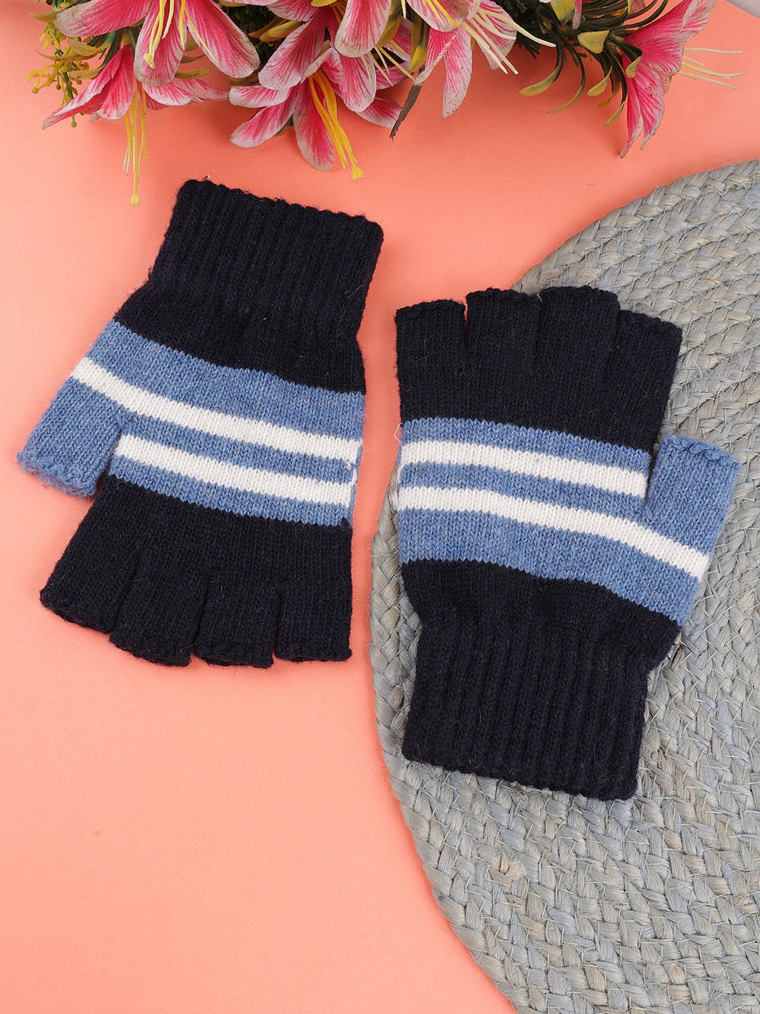 

ELLIS Unisex Striped Winter Gloves, Blue
