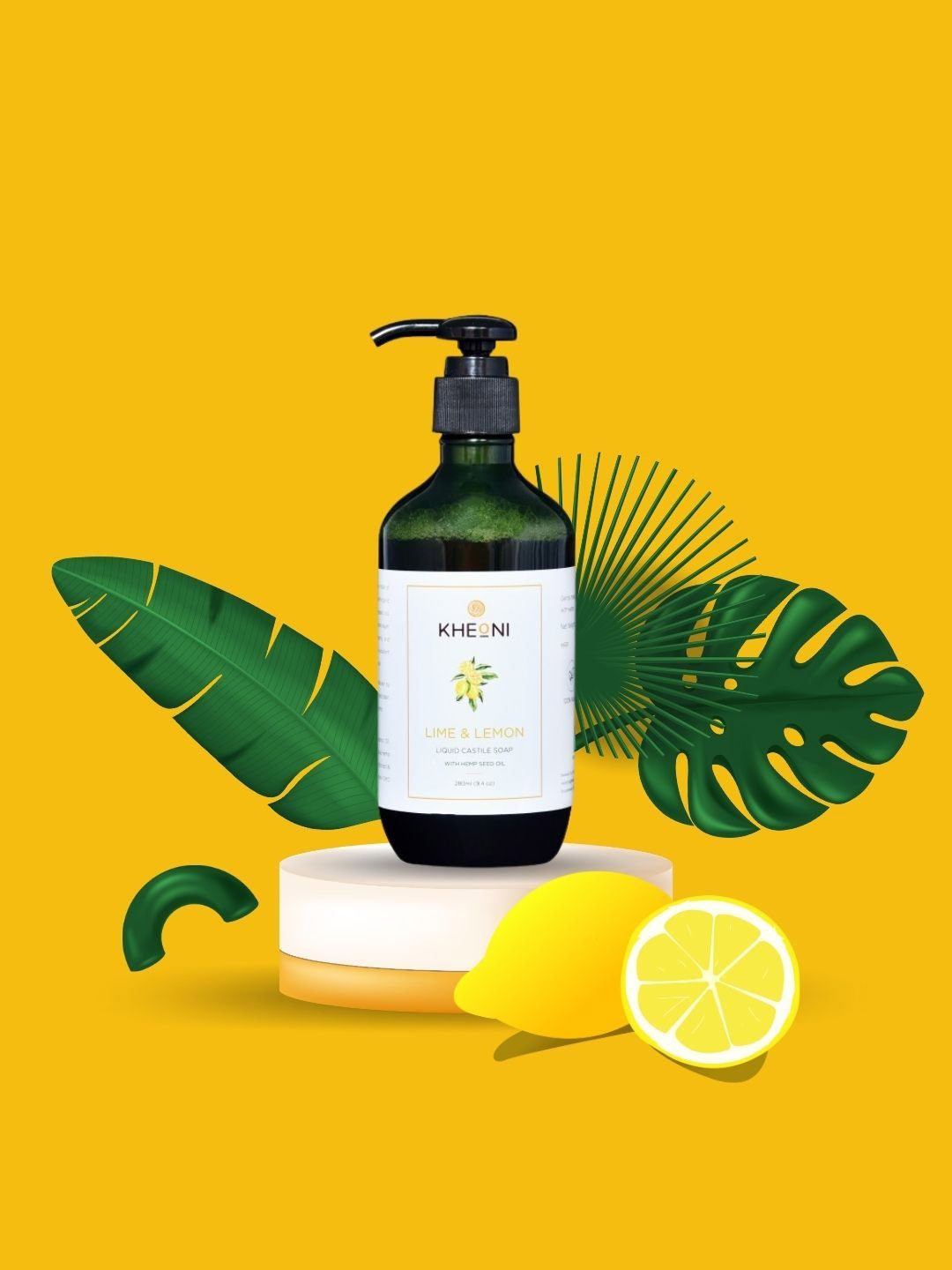 

Kheoni Lime & Lemon Liquid Castile Soap - 280 ml, Transparent