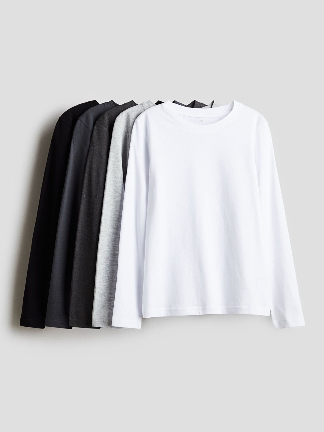 

H&M Boys 5-Pack Jersey Tops, Grey