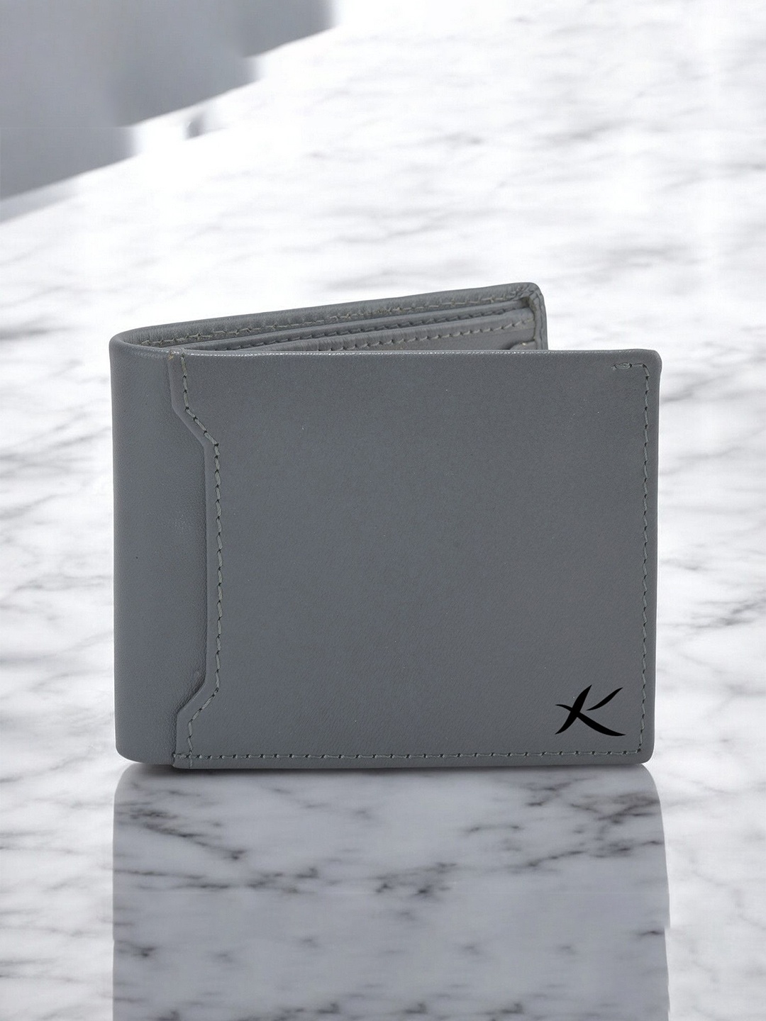 

Kastner Men Textured Leather Two Fold Wallet, Grey