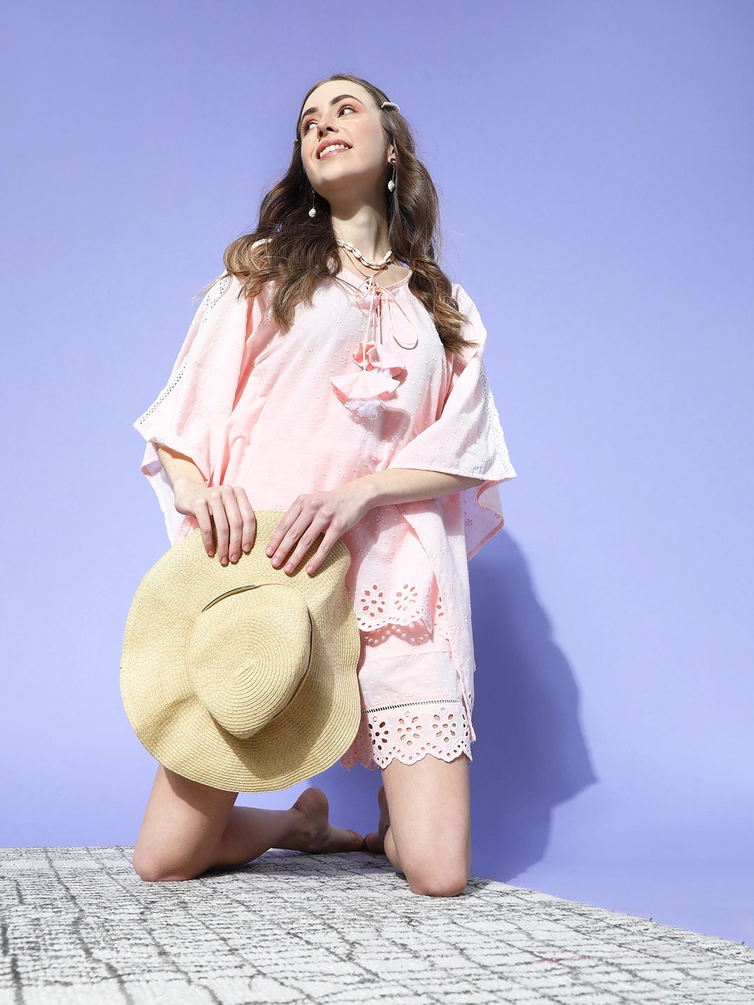 

The Kaftan Company Women Night suit, Pink
