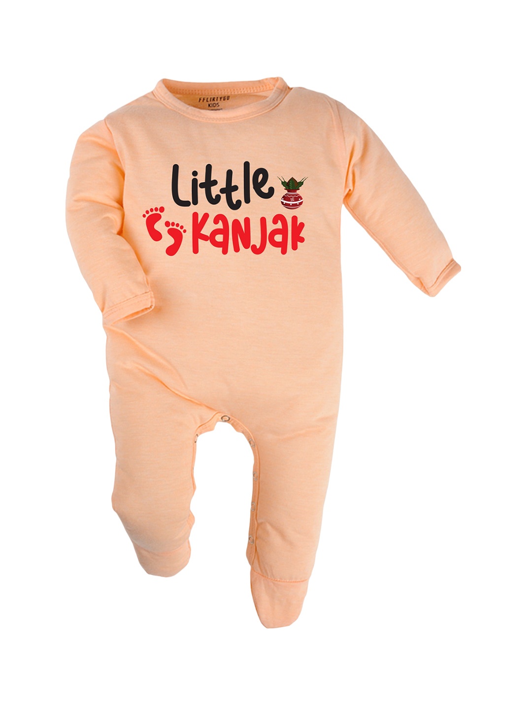 

FFLIRTYGO Infants Printed Cotton Sleepsuits, Peach