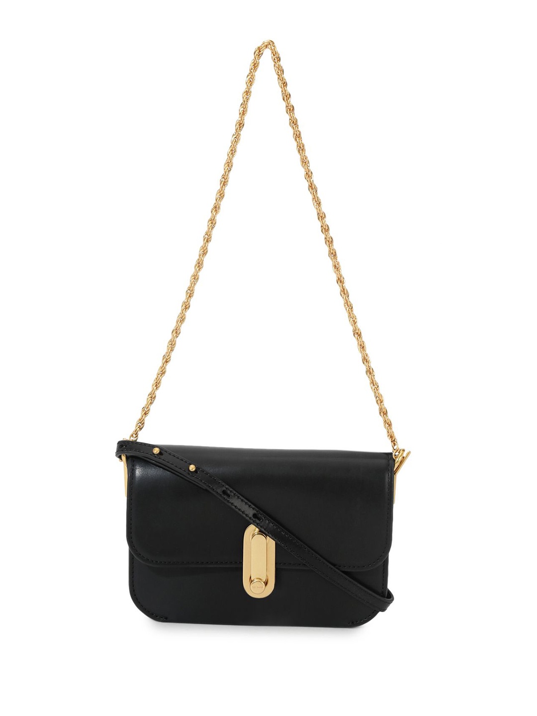 

Ted Baker Women Leather Structured Sling Bag with Quilted, Black