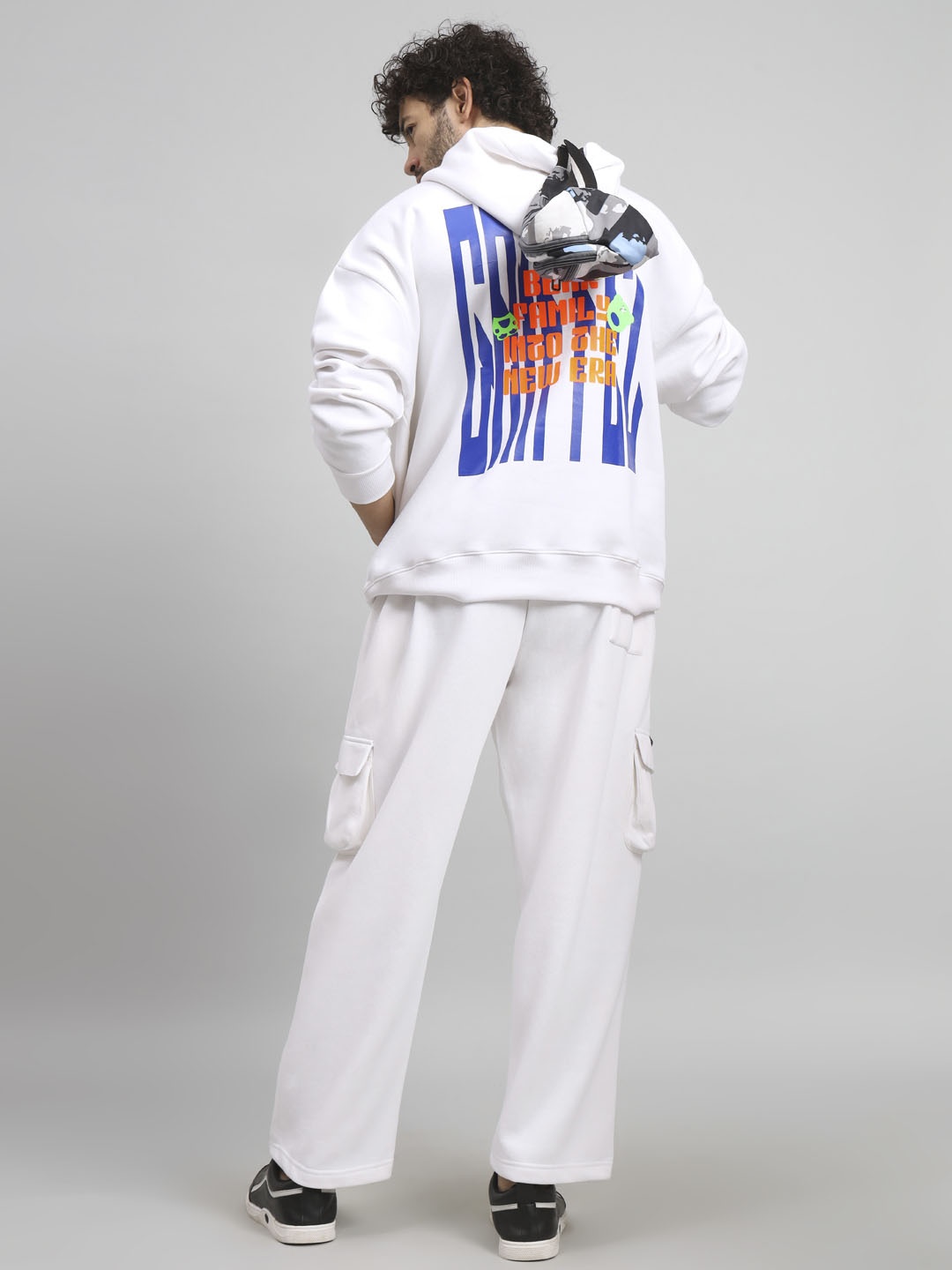 

GRIFFEL Men Printed HoddedTracksuits, White