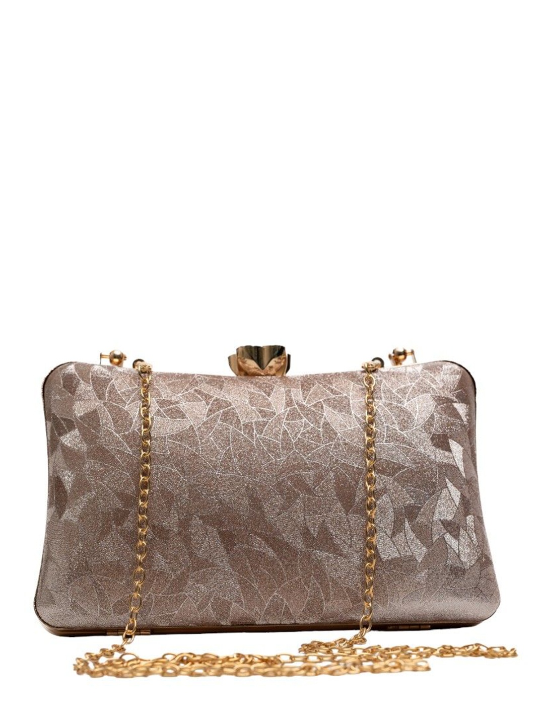 

Vdesi Printed Box Clutch, Gold