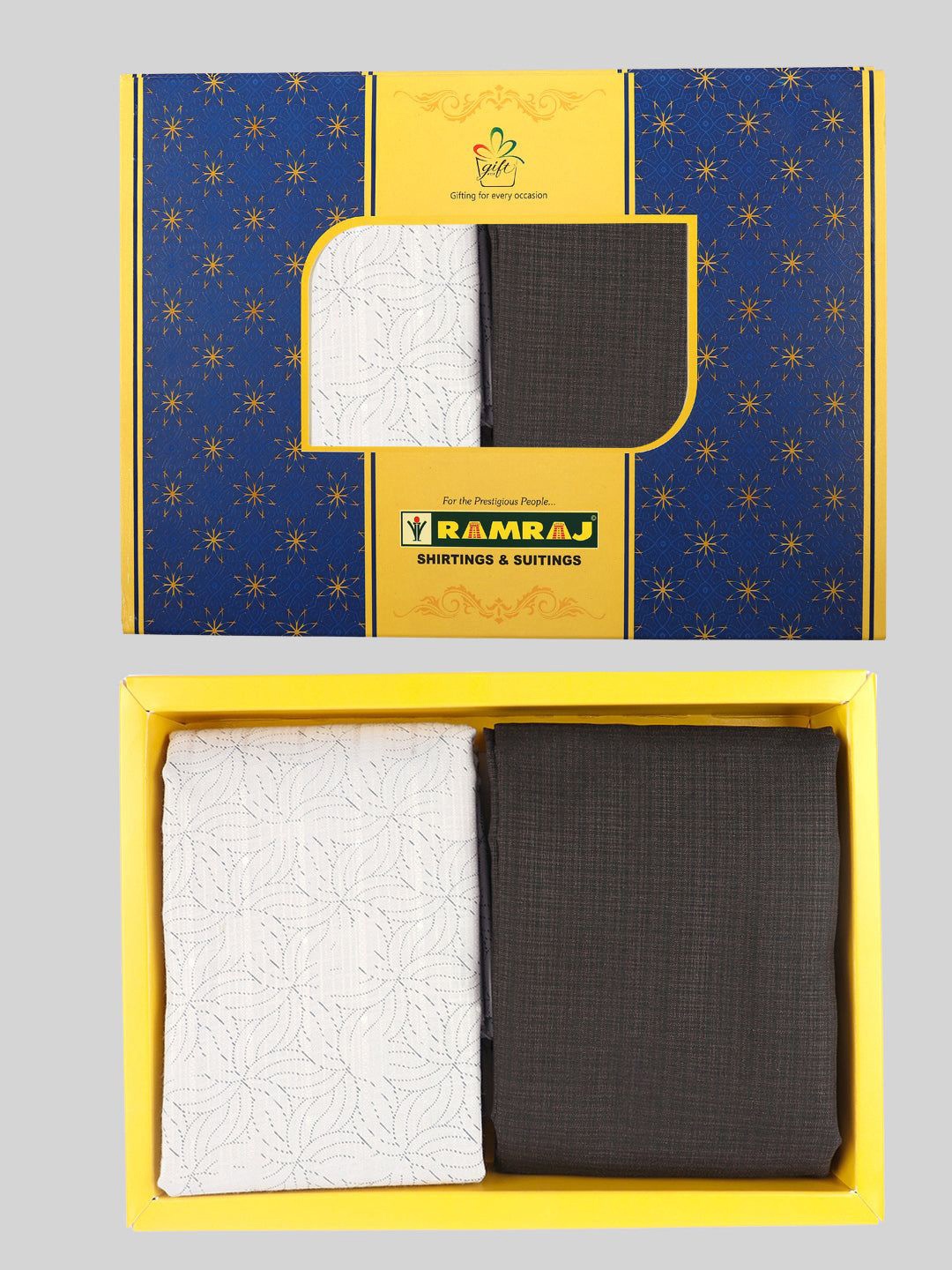 

Ramraj Men Printed Cotton Shirt and Trousers Clothing Fabric, Grey