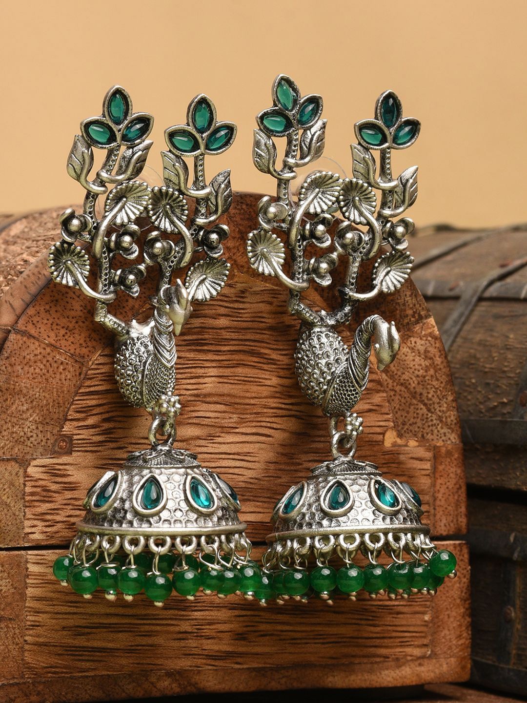 

XPNSV Contemporary Jhumkas Earrings, Silver