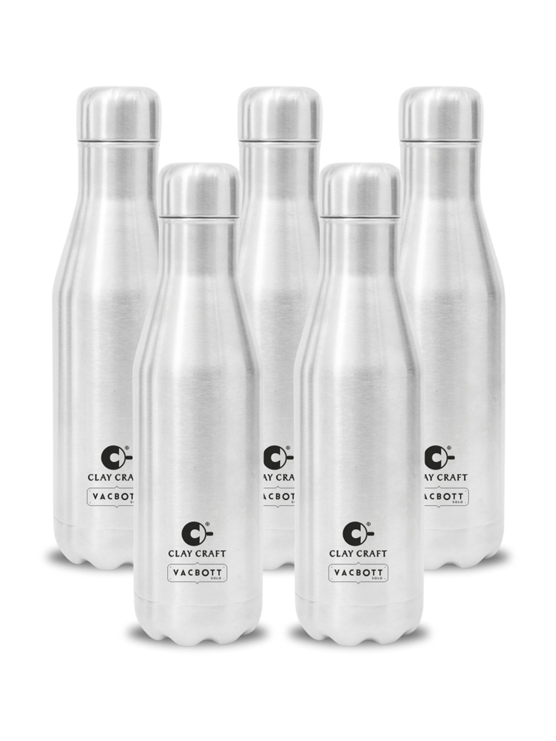 

Clay Craft Vacbott Carbon 500Ml Single-Wall Stainless Steel BIS Approved Water Bottle, Silver