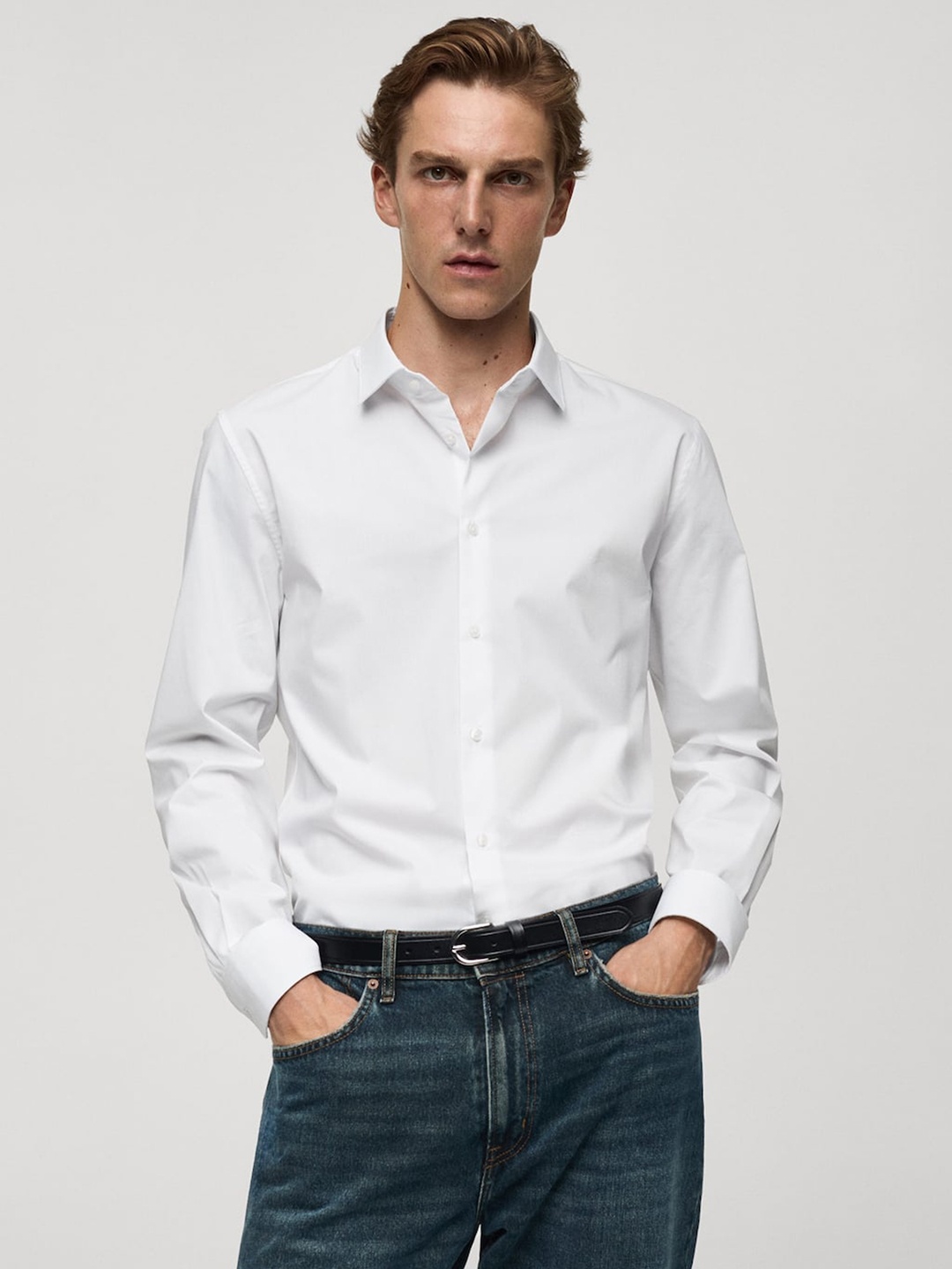 

MANGO MAN Smart Casual Regular Fit Shirt, White