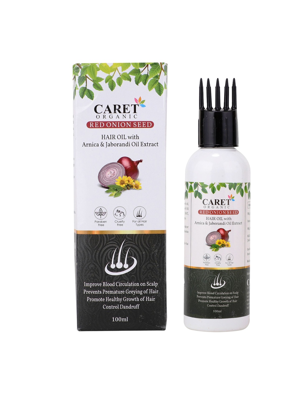 

CARET ORGANIC Red Onion Seed Hair Oil -100 ml With Conditioning Aloe Vera Shampoo- 300 ml, White