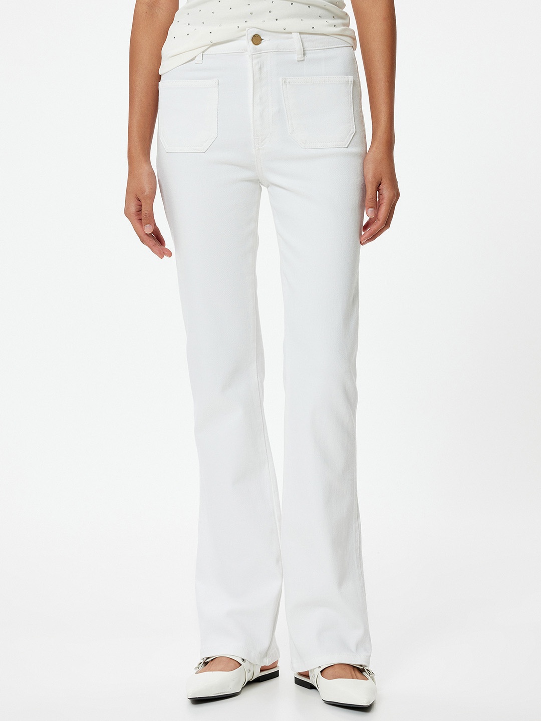 

Koton Women Flared Trousers, White