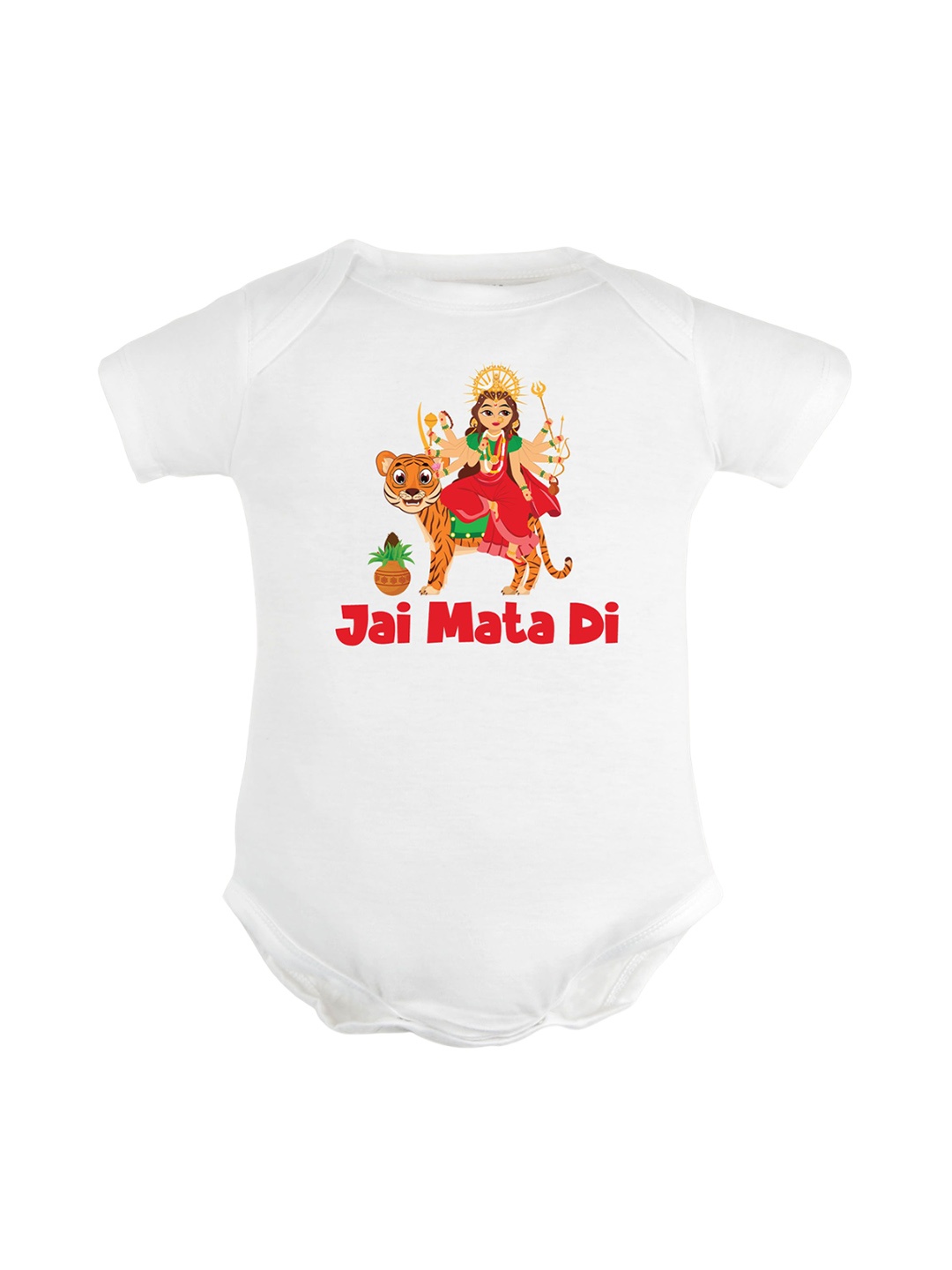 

FFLIRTYGO Infants Printed Pure Cotton Bodysuit, White