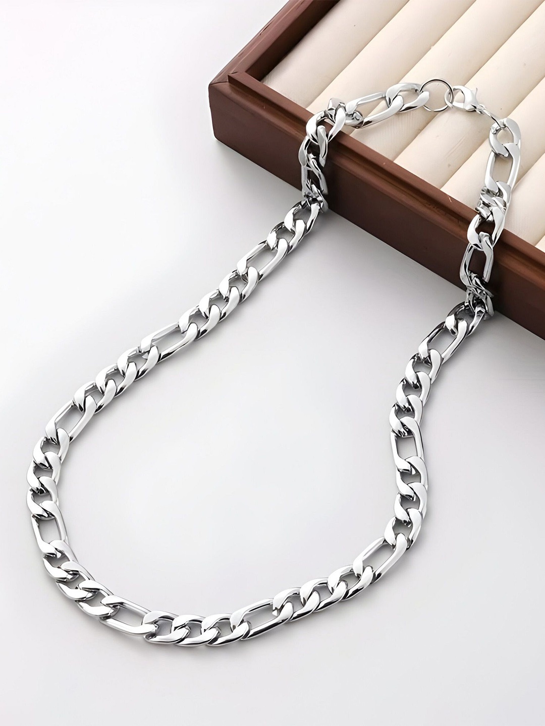 

Minprice Men Stainless Steel Silver-Plated Link Chain