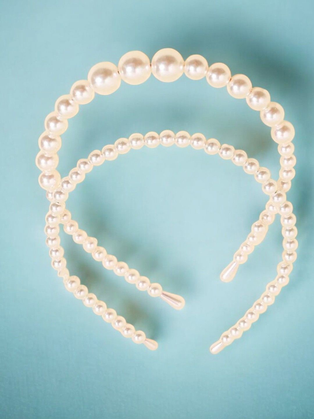 

fabula Women Set of 2 Pearls Embellished Hairbands, White