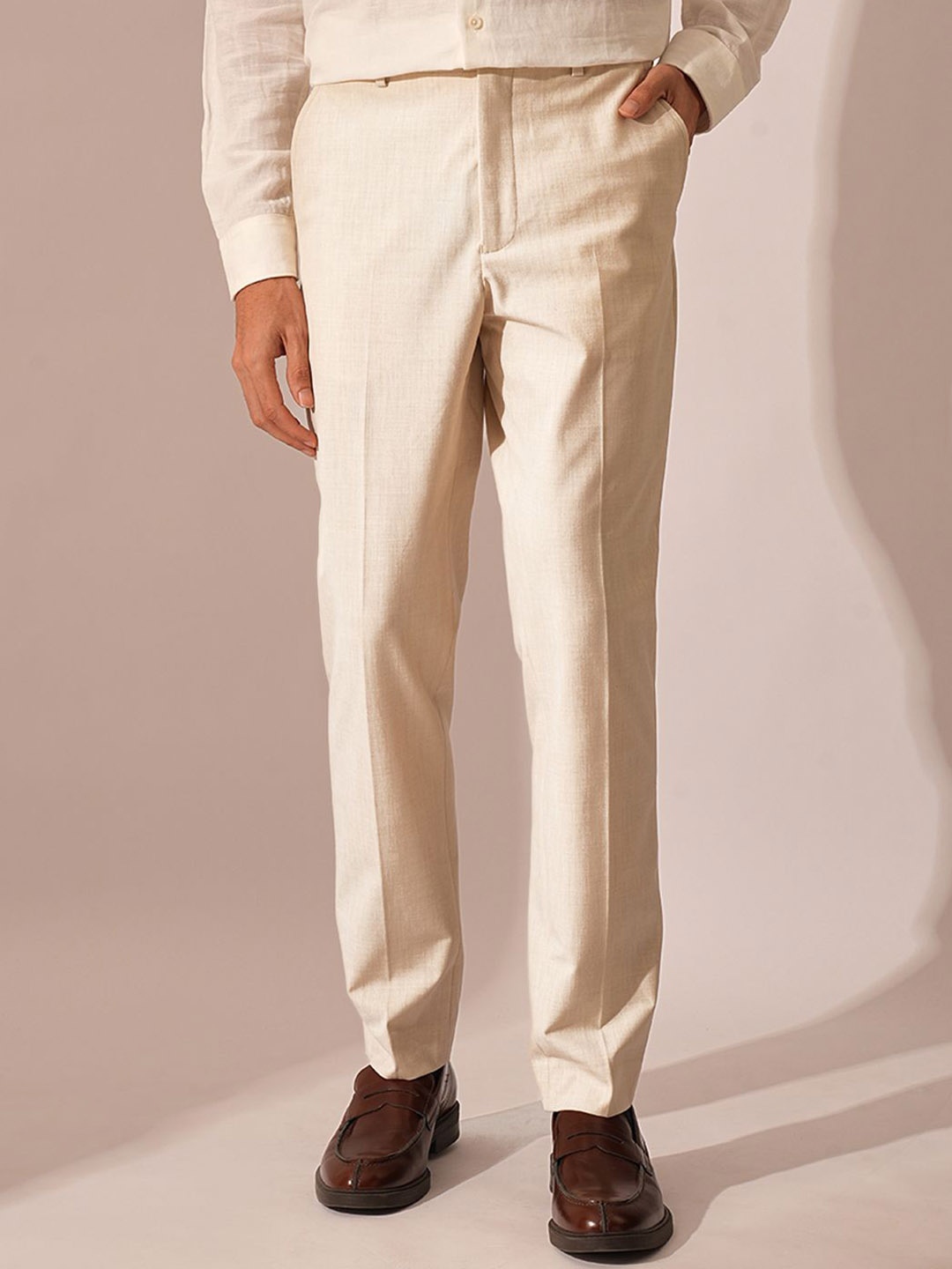 

SELECTED Men Slim Fit Trousers, Beige