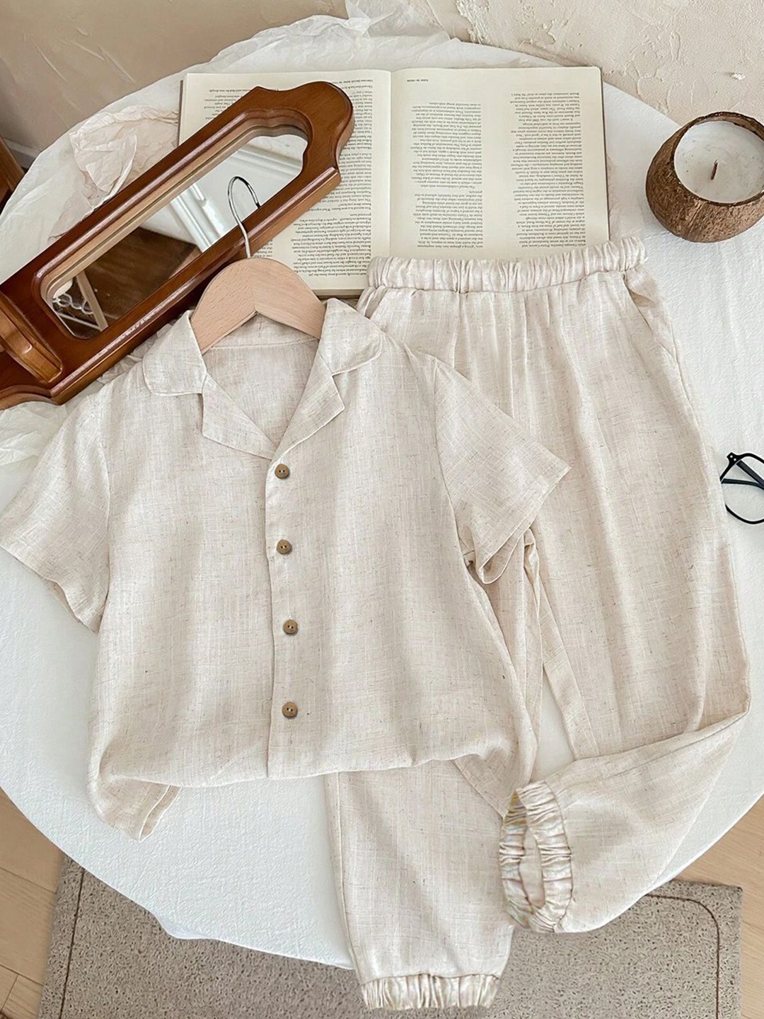

OMPAX Boys Shirt with Trousers, Off white