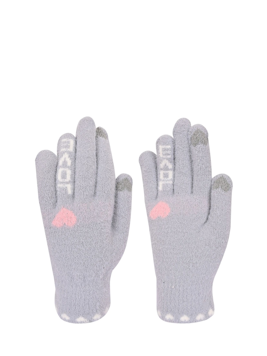 

LOOM LEGACY Women Patterned Acrylic Touchscreen Gloves, Grey