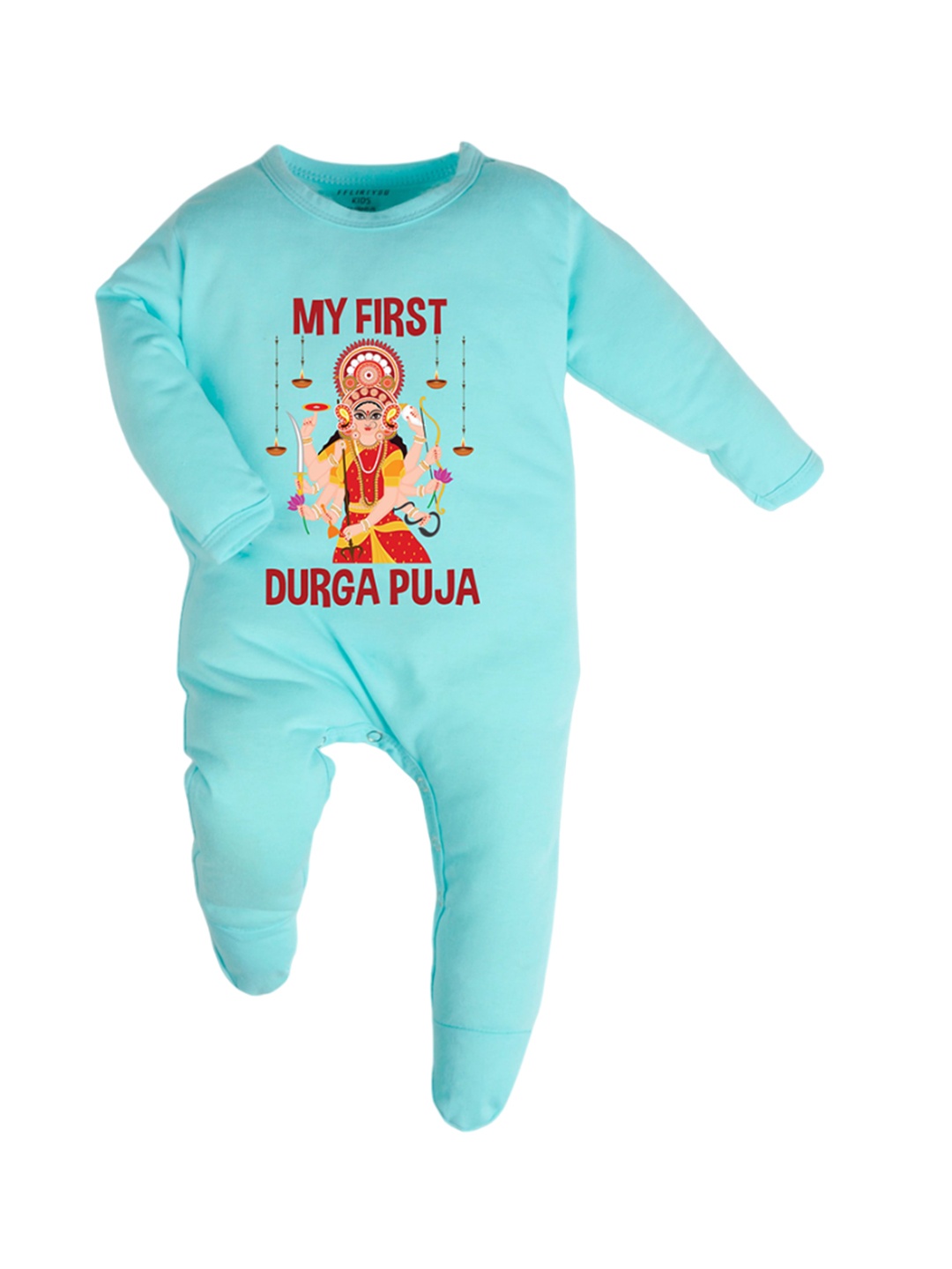 

FFLIRTYGO Infants Printed Sleepsuit, Turquoise blue
