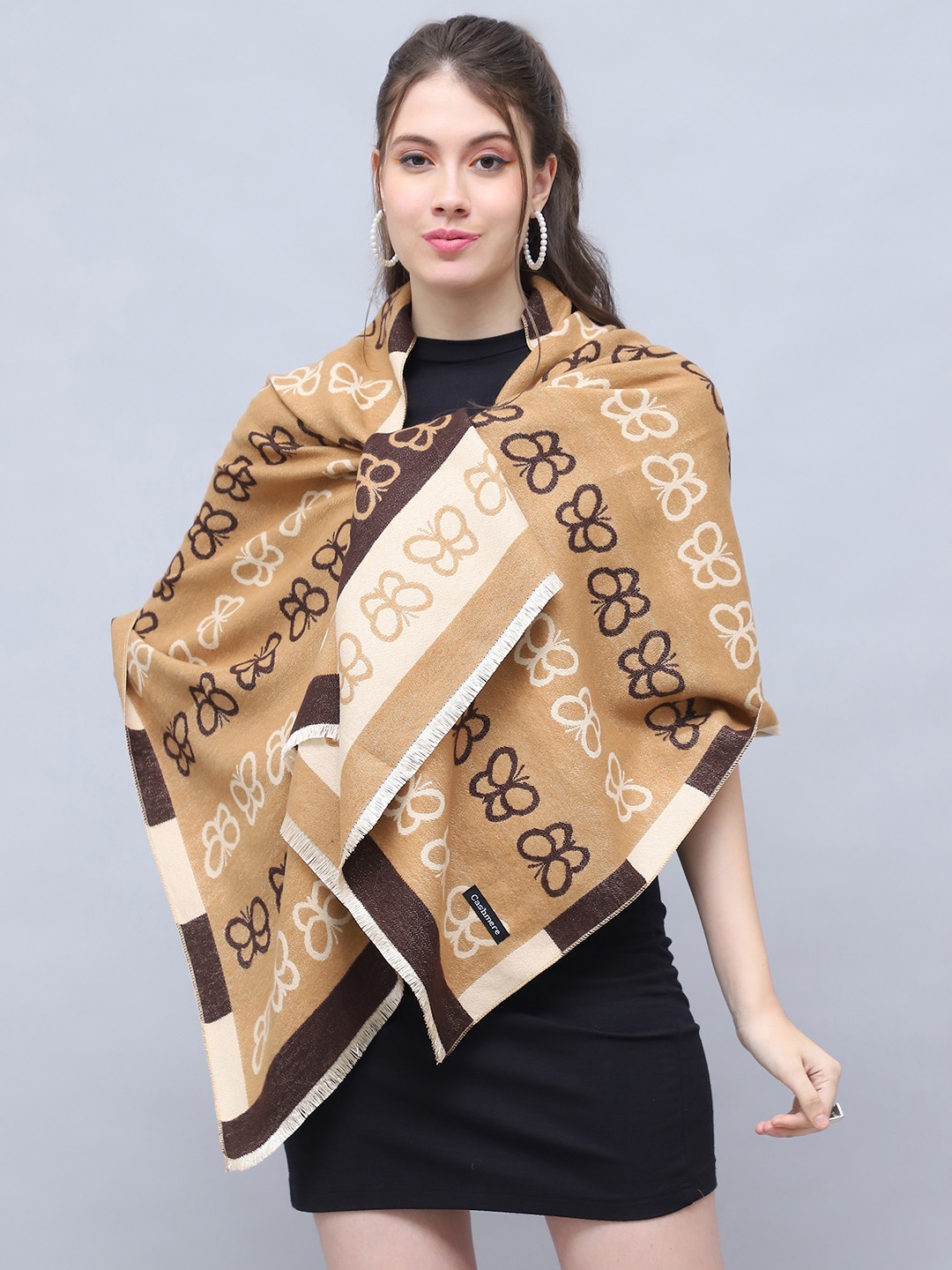 

ELLIS Women Patterned Mufflers, Beige