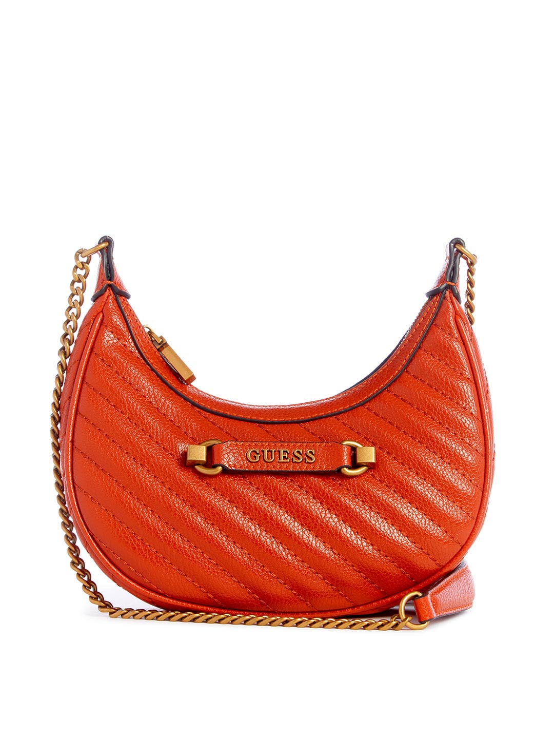 

GUESS Textured PU Shopper Hobo Bag with Quilted, Red
