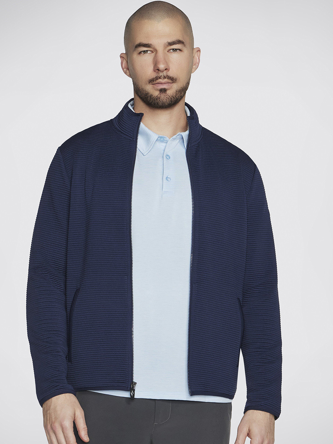 

Skechers Men Ribbed Long Sleeve Jackets, Navy blue