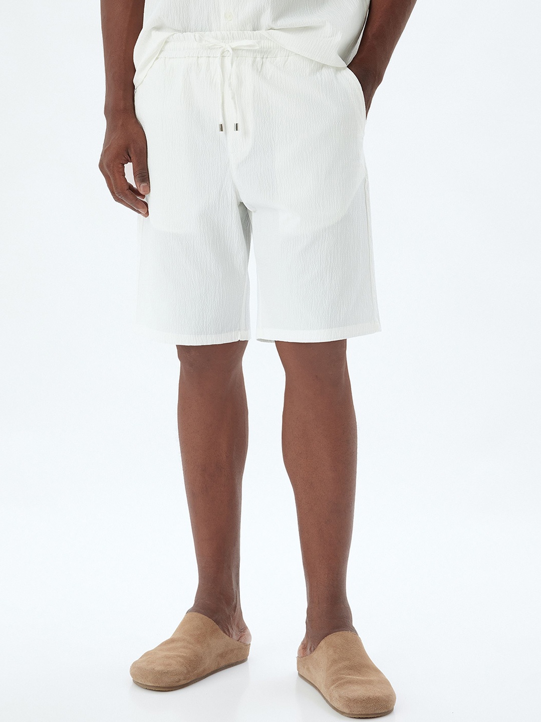 

Koton Men Mid-Rise Shorts, White